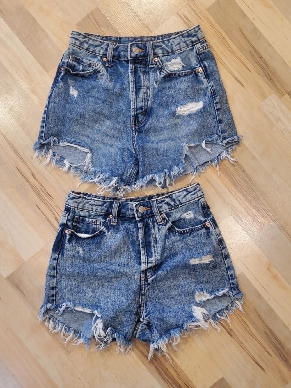 LIKE NEW Bundle of Distressed High Waisted Denim Shorts from Wild Fable Size 2